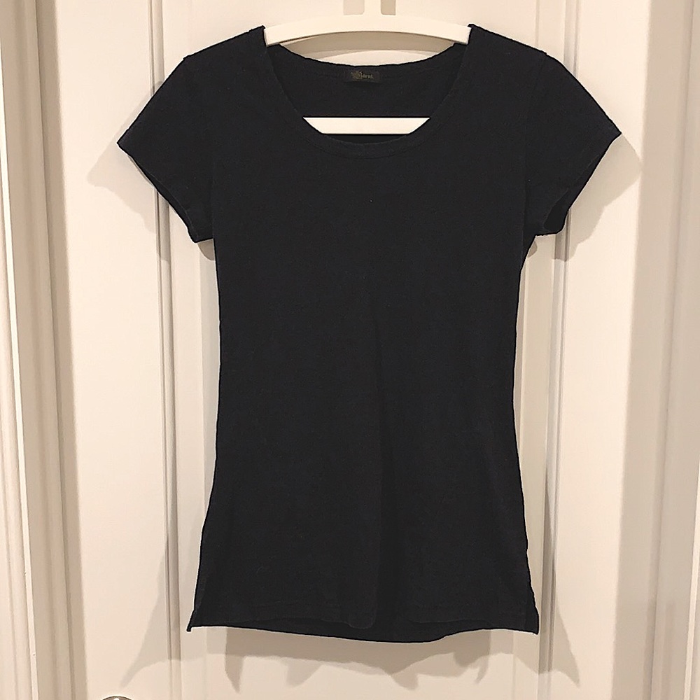 Black tee with cut out backs